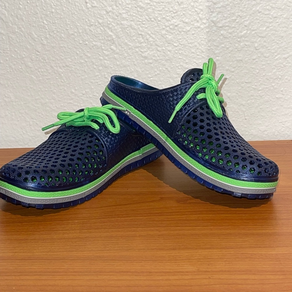 Unami blue and green slip on shoes youth